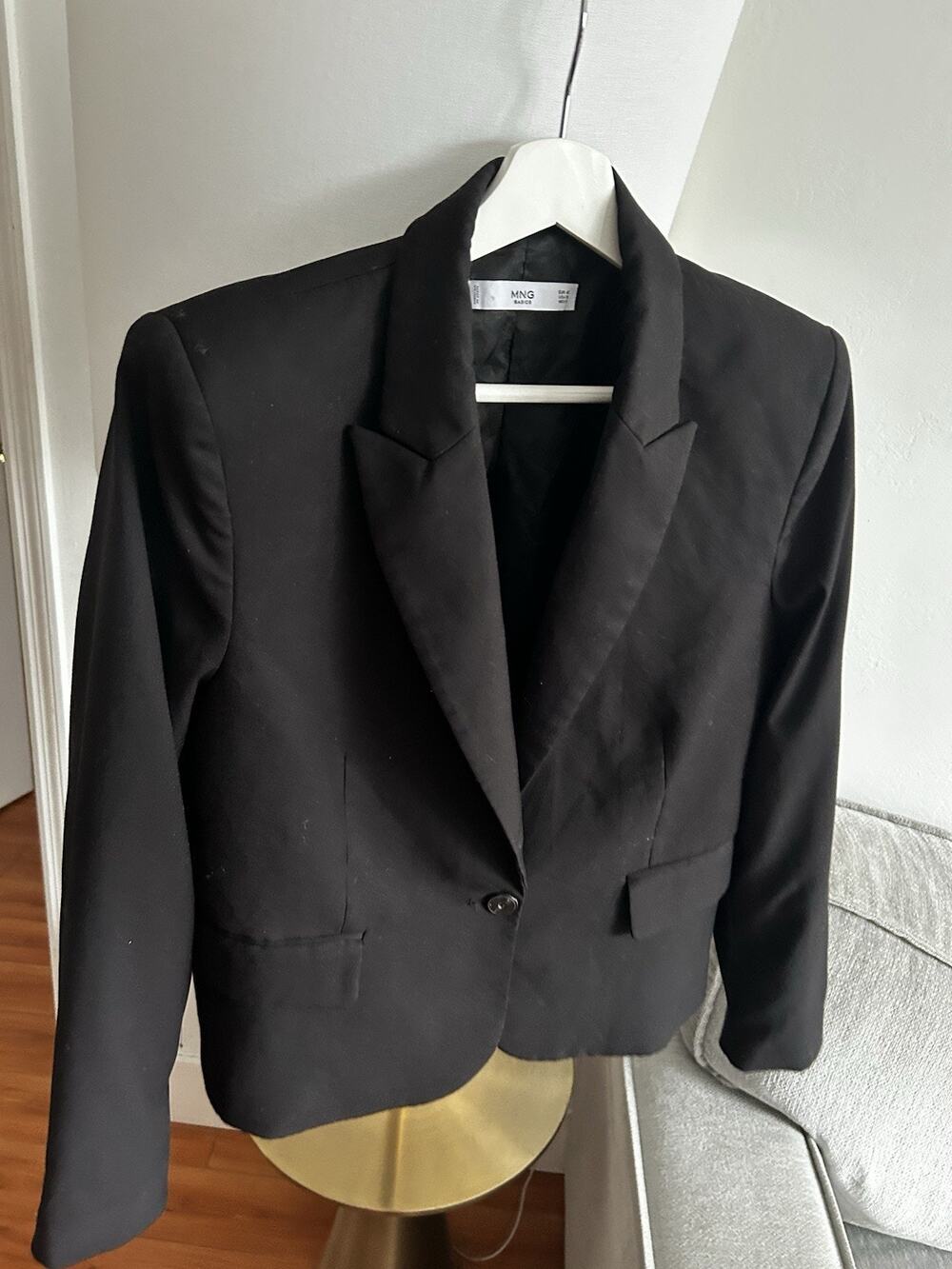 Mango Womans Black Blazer Size 10 Preppy Career Office Corporate